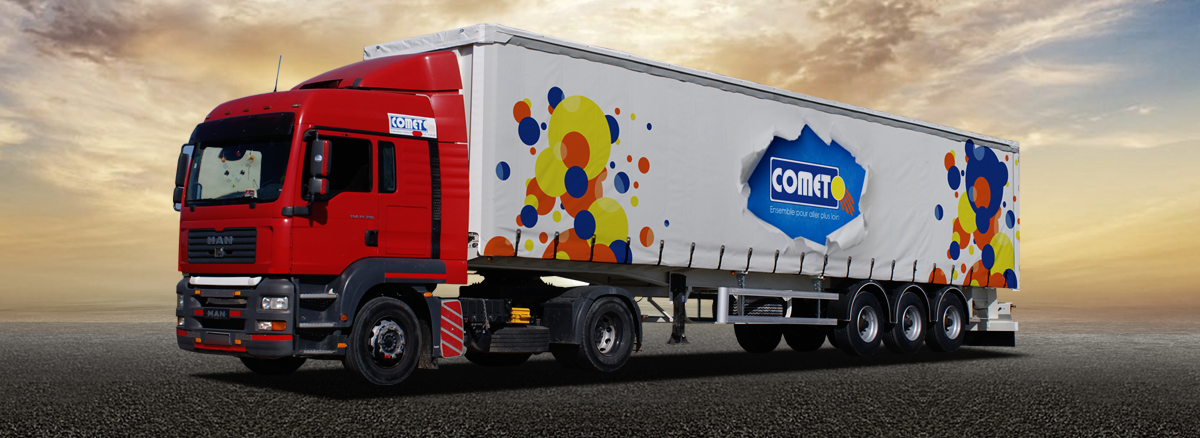 La semi-remorque plateau b&acirc;ch&eacute; COMET est con&ccedil;ue et r&eacute;alis&eacute;e pour le transport de divers types de marchandises sp&eacute;cialement le