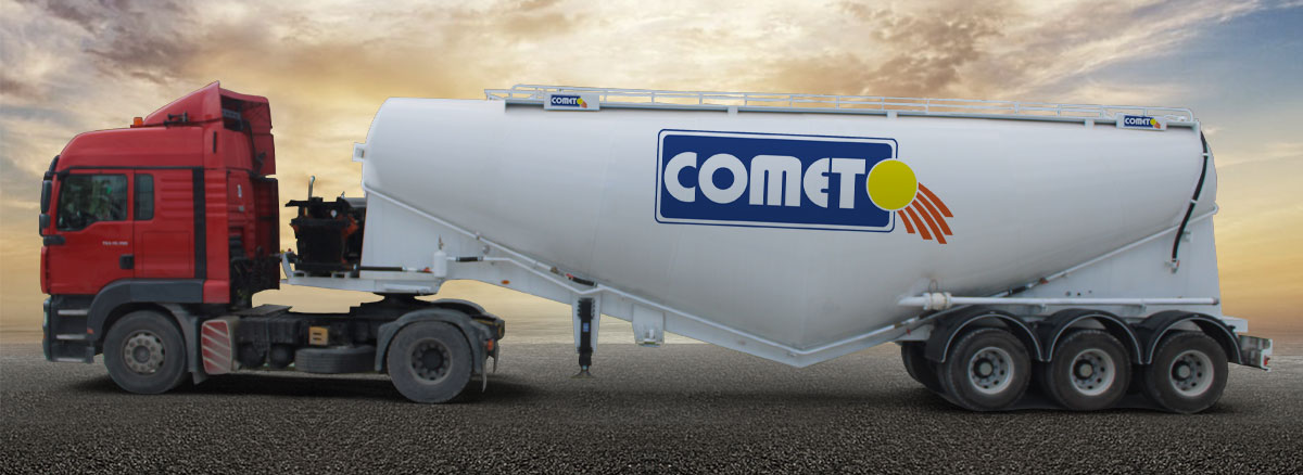 La semi-remorque citerne &agrave; ciment 50m3 COMET est fabriqu&eacute;e en acier de tr&egrave;s haute qualit&eacute; pour assurer une meilleure long&eacute;vit&eacut