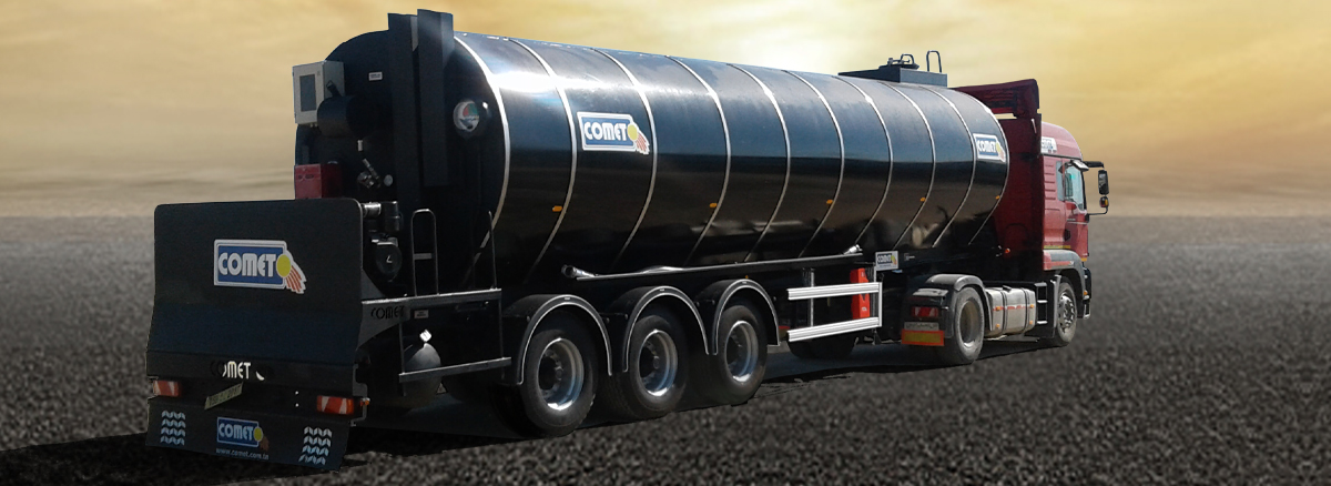 La semi-remorque citerne &agrave; bitume COMET est con&ccedil;ue et r&eacute;alis&eacute;e pour le transport et le stockage sur le chantier des &eacute;mulsions de bi