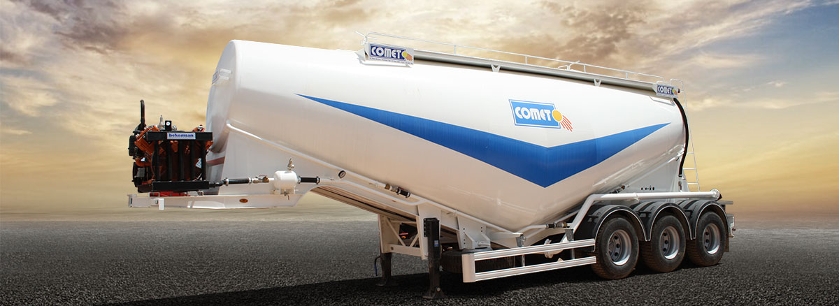 La semi-remorque citerne &agrave; ciment  COMET est disponible en plusieurs mod&egrave;les et volumes. On distingue deux grandes familles : la citerne en V&eacute; et